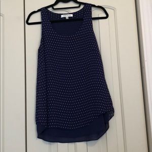 Blue and white polka dot top, Medium